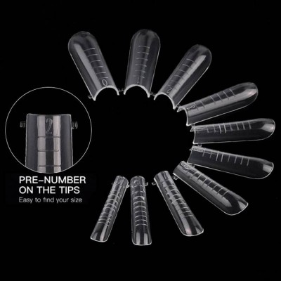 Full Cover 120pcs Quick Building Mold Tips Crystal Gel Extension Uv Poly Gel Mold Nail Tips